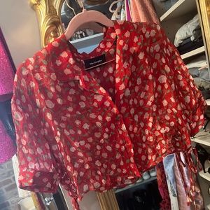 The Kooples cropped silk top